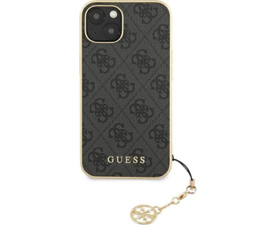 Guess GUHCP13MGF4GGR Hardcase 4G Charms Collection Aizsargapvalks priekš iPhone 13 / 14 / 15 6,1" / pelēks Neoriģinālie Maciņi