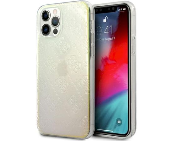 Guess GUHCP12M3D4GIRBL Aizsargapvalks priekš iPhone 12/12 Pro 6,1" Iridescent Hardcase 4G 3D Pattern Collection Neoriģinālie Maciņi