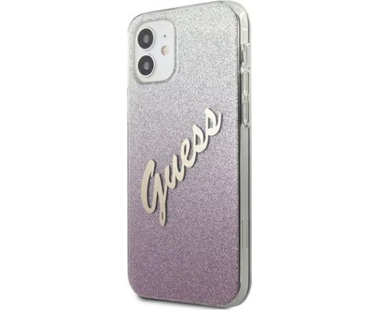 Guess GUHCP12SPCUGLSPI Glitter Gradient Script Защитный чехол для iPhone 12 mini 5,4" / розовый Чехлы - альтернативные