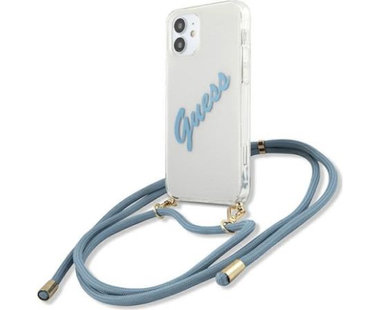 Guess GUHCP12SCRTVSBL Script Vintage Защитный чехол для iPhone 12 mini 5,4" / синий Чехлы - альтернативные