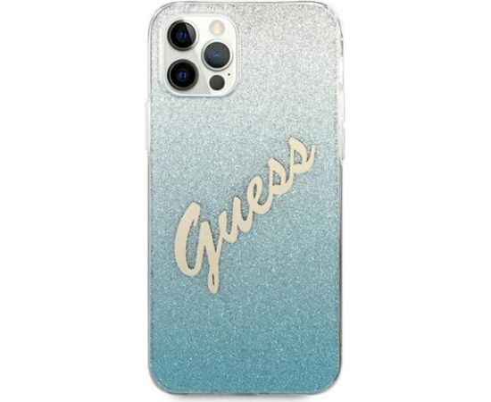 Guess GUHCP12MPCUGLSBL Glitter Gradient Script Защитный чехол для iPhone 12/12 Pro 6,1" / синий Чехлы - альтернативные
