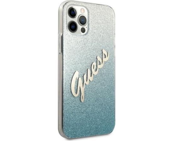 Guess GUHCP12MPCUGLSBL Glitter Gradient Script Защитный чехол для iPhone 12/12 Pro 6,1" / синий Чехлы - альтернативные