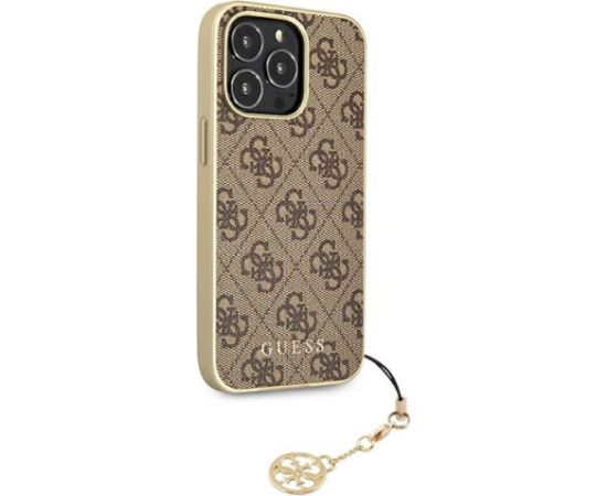 Guess GUHCP13LGF4GBR Hardcase 4G Charms Collection Aizsargapvalks priekš iPhone 13 Pro / 13 6,1" / brūns Neoriģinālie Maciņi