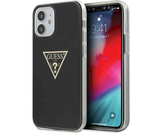 Guess GUHCP12SPCUMPTBK Metallic Collection Aizsargapvalks priekš iPhone 12 mini 5,4" / melns Neoriģinālie Maciņi