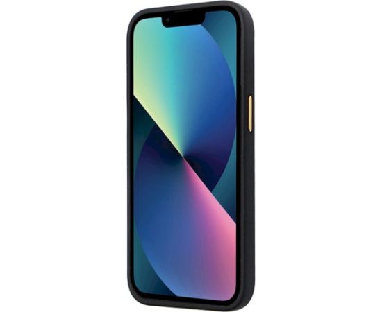 Guess GUHCP13LM4DGPK Silicone Logo Strass 4G Aizsargapvalks priekš iPhone 13 Pro / 13 6.1" / melns Neoriģinālie Maciņi