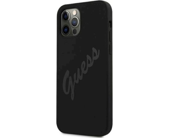 Guess GUHCP12LLSVSBK Script Vintage Aizsargapvalks priekš iPhone 12 Pro Max 6,7" / melns Neoriģinālie Maciņi