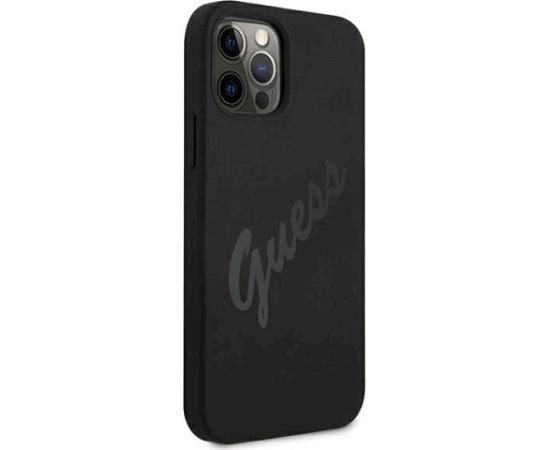 Guess GUHCP12LLSVSBK Script Vintage Aizsargapvalks priekš iPhone 12 Pro Max 6,7" / melns Neoriģinālie Maciņi