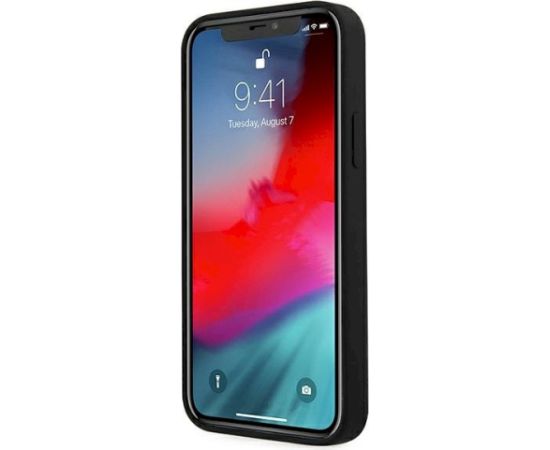 Guess GUHCP12SLSVSBW Silicone Vintage Hardcase Aizsargapvalks priekš iPhone 12 mini 5,4" / melns/balts Neoriģinālie Maciņi
