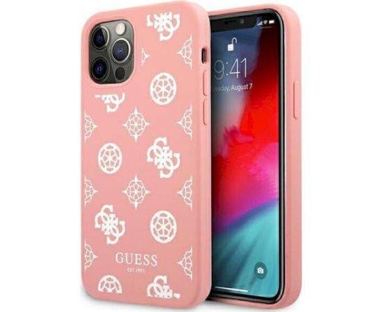 Guess GUHCP12LLSPEWPI Peony Collection Aizsargapvalks priekš iPhone 12 Pro Max 6,7" / rozā Neoriģinālie Maciņi