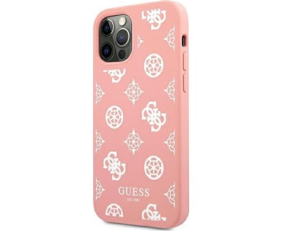 Guess GUHCP12LLSPEWPI Peony Collection Aizsargapvalks priekš iPhone 12 Pro Max 6,7" / rozā Neoriģinālie Maciņi