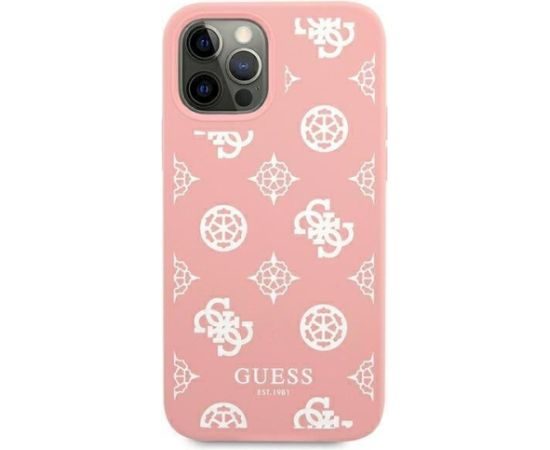 Guess GUHCP12LLSPEWPI Peony Collection Aizsargapvalks priekš iPhone 12 Pro Max 6,7" / rozā Neoriģinālie Maciņi
