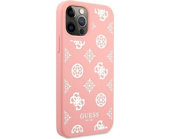Guess GUHCP12LLSPEWPI Peony Collection Aizsargapvalks priekš iPhone 12 Pro Max 6,7" / rozā Neoriģinālie Maciņi