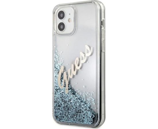 Guess GUHCP12SGLVSBL Glitter Vintage Script Защитный чехол для iPhone 12 mini 5,4" / синий Чехлы - альтернативные