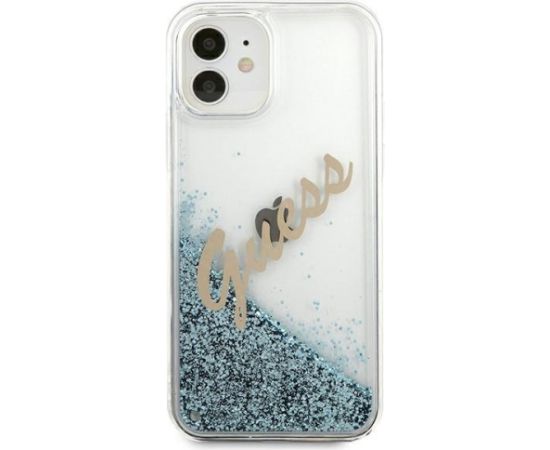 Guess GUHCP12SGLVSBL Glitter Vintage Script Защитный чехол для iPhone 12 mini 5,4" / синий Чехлы - альтернативные