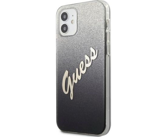 Guess GUHCP12SPCUGLSBK Glitter Gradient Script Защитный чехол для iPhone 12 mini 5,4" / чёрный Чехлы - альтернативные