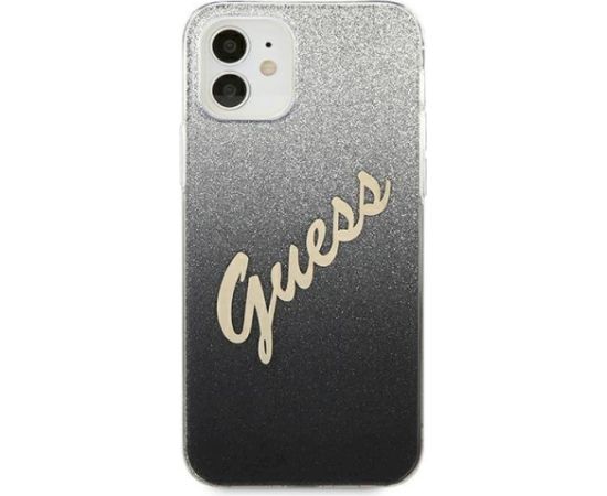 Guess GUHCP12SPCUGLSBK Glitter Gradient Script Защитный чехол для iPhone 12 mini 5,4" / чёрный Чехлы - альтернативные