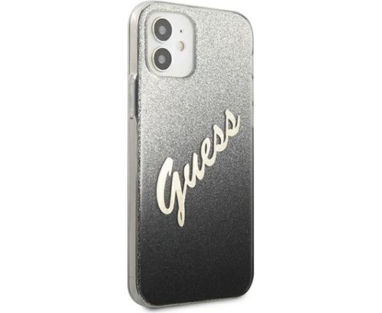 Guess GUHCP12SPCUGLSBK Glitter Gradient Script Защитный чехол для iPhone 12 mini 5,4" / чёрный Чехлы - альтернативные