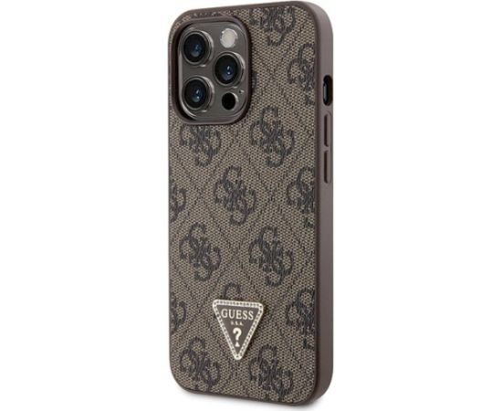 Guess GUHCP13LP4TDSCPW Hardcase Crossbody 4G Metal Logo Aizsargapvalks priekš iPhone 13 Pro / 13 6.1" / brūns Neoriģinālie Maciņi
