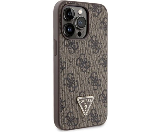 Guess GUHCP13LP4TDSCPW Hardcase Crossbody 4G Metal Logo Aizsargapvalks priekš iPhone 13 Pro / 13 6.1" / brūns Neoriģinālie Maciņi