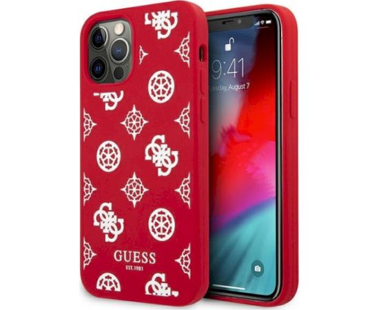 Guess GUHCP12LLSPEWRE Peony Collection Aizsargapvalks priekš iPhone 12 Pro Max 6,7" / sarkans Neoriģinālie Maciņi