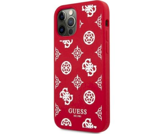 Guess GUHCP12LLSPEWRE Peony Collection Aizsargapvalks priekš iPhone 12 Pro Max 6,7" / sarkans Neoriģinālie Maciņi