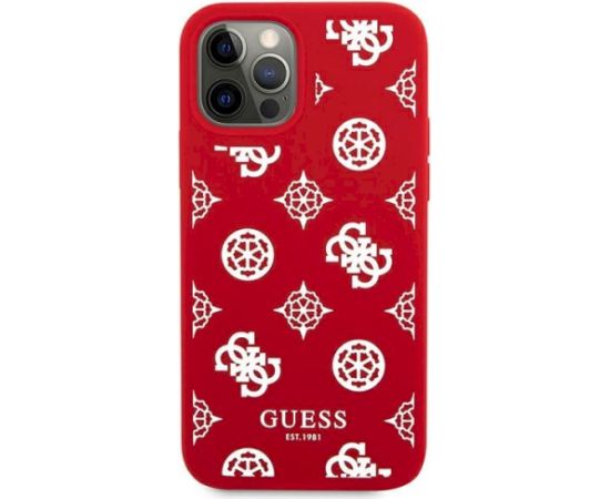 Guess GUHCP12LLSPEWRE Peony Collection Aizsargapvalks priekš iPhone 12 Pro Max 6,7" / sarkans Neoriģinālie Maciņi