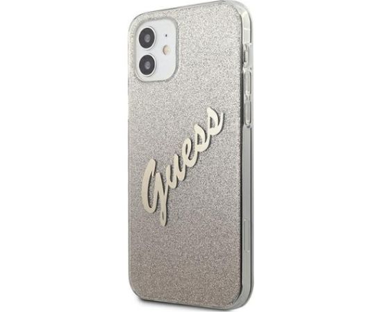 Guess GUHCP12SPCUGLSGO Glitter Gradient Script Hardcase Защитный чехол для iPhone 12 mini 5,4" / золотой Чехлы - альтернативные