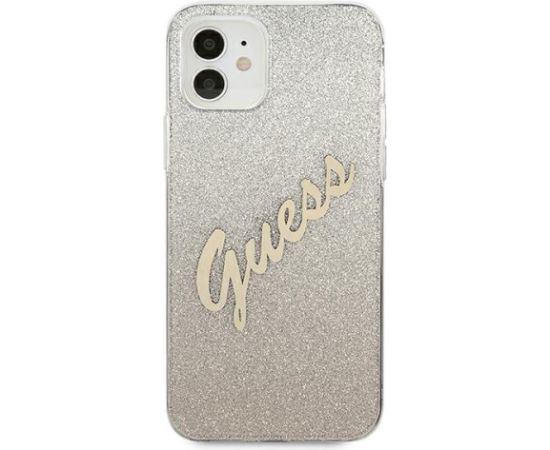 Guess GUHCP12SPCUGLSGO Glitter Gradient Script Hardcase Защитный чехол для iPhone 12 mini 5,4" / золотой Чехлы - альтернативные