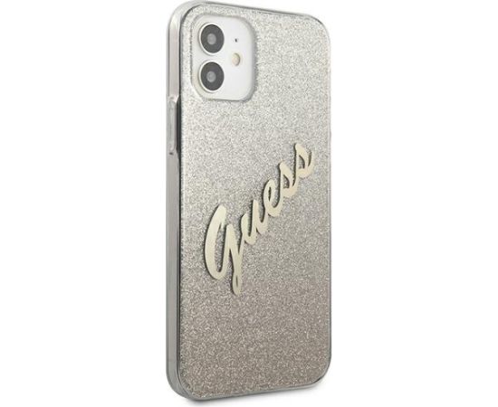 Guess GUHCP12SPCUGLSGO Glitter Gradient Script Hardcase Защитный чехол для iPhone 12 mini 5,4" / золотой Чехлы - альтернативные