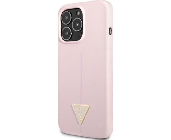Guess GUHCP13LSLTGU Silicone Triangle Hardcase Aizsargapvalks priekš iPhone 13 Pro / 13 6,1" / violets Neoriģinālie Maciņi