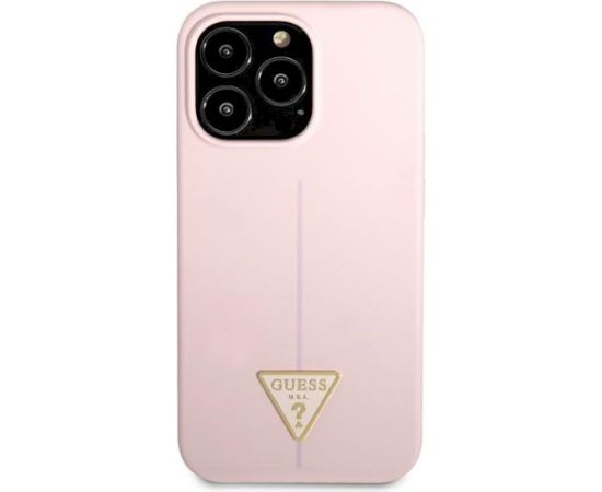 Guess GUHCP13LSLTGU Silicone Triangle Hardcase Aizsargapvalks priekš iPhone 13 Pro / 13 6,1" / violets Neoriģinālie Maciņi