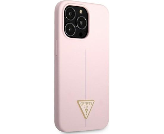 Guess GUHCP13LSLTGU Silicone Triangle Hardcase Aizsargapvalks priekš iPhone 13 Pro / 13 6,1" / violets Neoriģinālie Maciņi