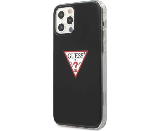 Guess GUHCP12MPCUCTLBK Triangle Collection Aizsargapvalks priekš iPhone 12/12 Pro 6,1" / melns Neoriģinālie Maciņi