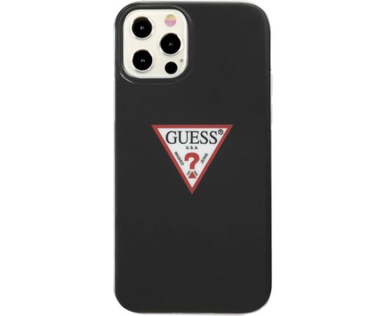Guess GUHCP12MPCUCTLBK Triangle Collection Aizsargapvalks priekš iPhone 12/12 Pro 6,1" / melns Neoriģinālie Maciņi