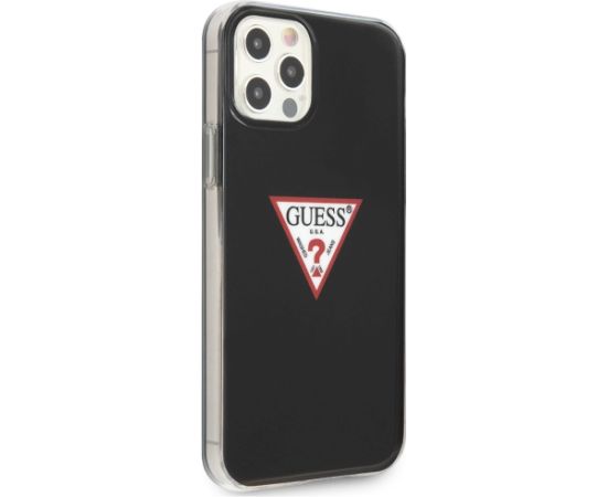 Guess GUHCP12MPCUCTLBK Triangle Collection Aizsargapvalks priekš iPhone 12/12 Pro 6,1" / melns Neoriģinālie Maciņi