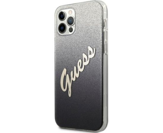 Guess GUHCP12LPCUGLSBK Glitter Gradient Script Защитный чехол для iPhone 12 Pro Max 6,7" / чёрный Чехлы - альтернативные