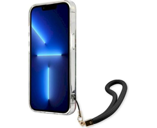 Guess GUHCP13LHFLSB Hardcase Flower Strap Aizsargapvalks priekš iPhone 13 Pro / 13 6,1" / zils Neoriģinālie Maciņi