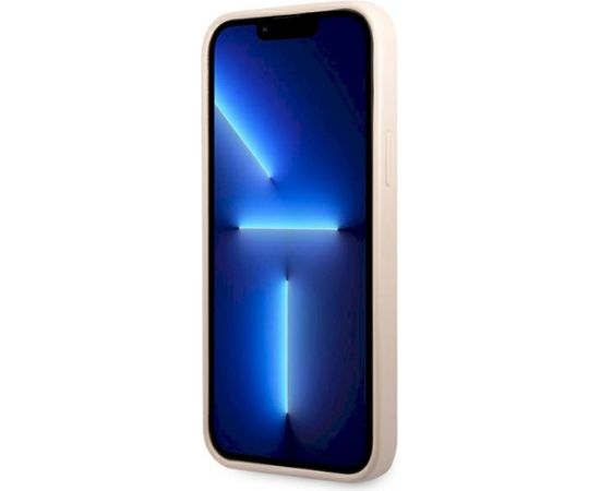 Guess GUHCP13LP4TPP hardcase 4G Triangle Logo Cardslot Aizsargapvalks priekš iPhone 13 Pro / 13 6,1" / rozā Neoriģinālie Maciņi