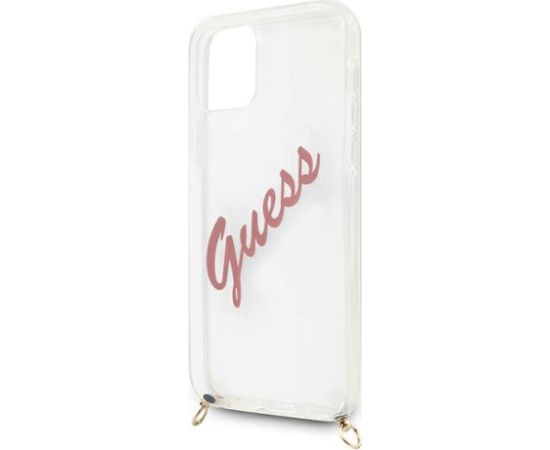 Guess GUHCP12SCRTVSPI Script Vintage Aizsargapvalks priekš iPhone 12 mini 5,4" / rozā Neoriģinālie Maciņi
