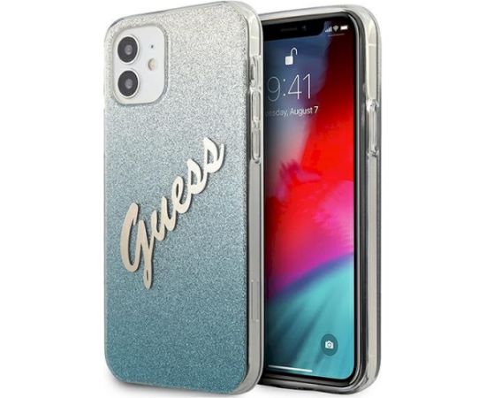 Guess GUHCP12SPCUGLSBL Glitter Gradient Script Защитный чехол для iPhone 12 mini 5,4" / синий Чехлы - альтернативные