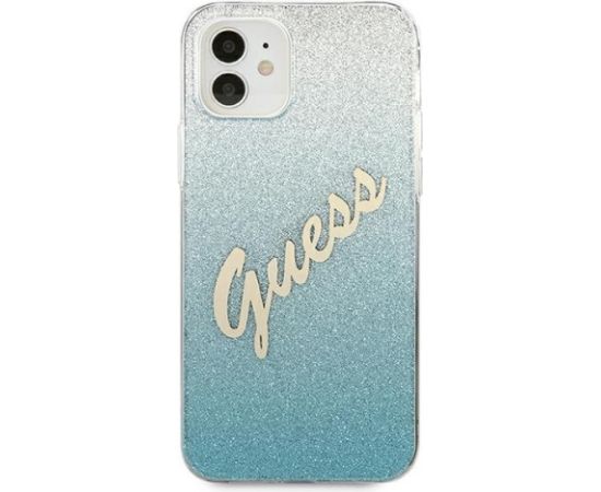 Guess GUHCP12SPCUGLSBL Glitter Gradient Script Защитный чехол для iPhone 12 mini 5,4" / синий Чехлы - альтернативные