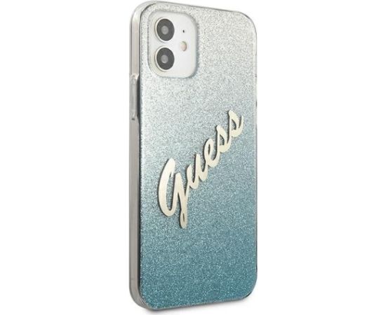 Guess GUHCP12SPCUGLSBL Glitter Gradient Script Защитный чехол для iPhone 12 mini 5,4" / синий Чехлы - альтернативные