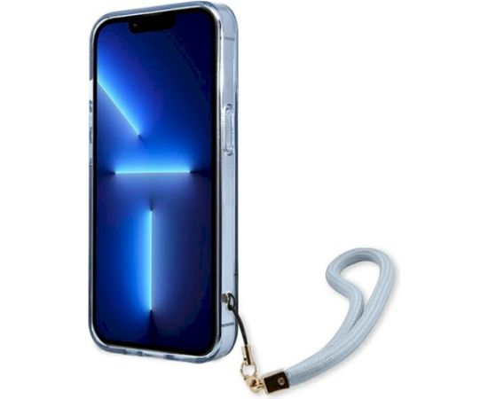 Guess GUHCP13LHTSGSB Hardcase Translucent Stap Aizsargapvalks priekš iPhone 13 Pro / 13 6,1" / zils Neoriģinālie Maciņi