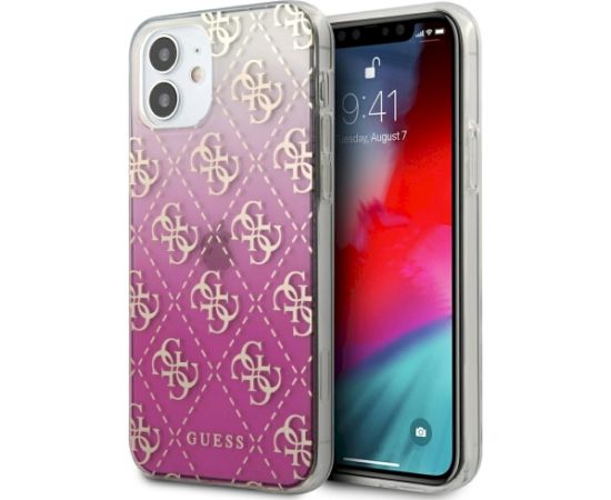 Guess GUHCP12SPCU4GGPI Hardcase 4G Gradient Aizsargapvalks priekš iPhone 12 mini 5,4" / rozā Neoriģinālie Maciņi
