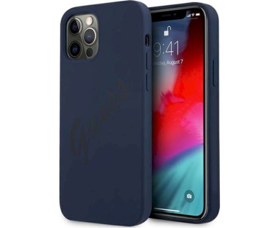 Guess GUHCP12LLSVSBL Script Vintage Hardcase Защитный чехол для iPhone 12 Pro Max 6,7" / синий Чехлы - альтернативные