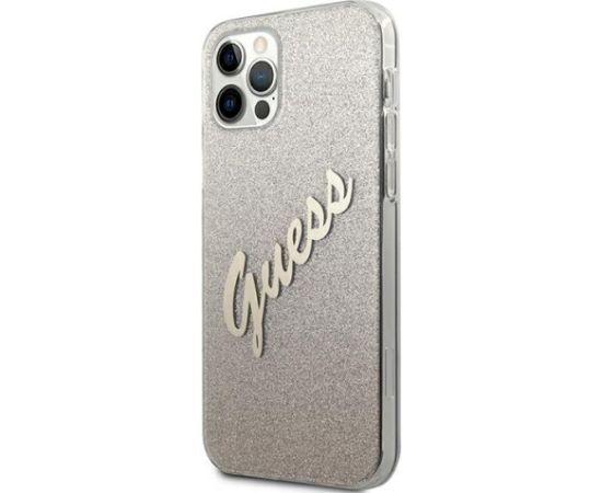 Guess GUHCP12LPCUGLSGO Glitter Gradient Script Hardcase Защитный чехол для iPhone 12 Pro Max 6,7" / золотой Чехлы - альтернативные