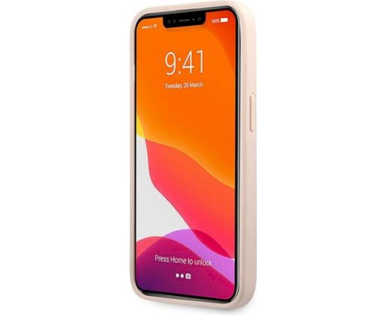 Guess GUHCP13L4GDPI 4G Stripe Aizsargapvalks priekš iPhone 13 Pro / 13 6,1" / rozā Neoriģinālie Maciņi