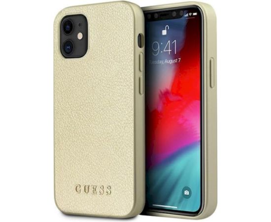 Guess GUHCP12SIGLGO Aizsargapvalks priekš iPhone 12 mini 5,4" / zelta Neoriģinālie Maciņi