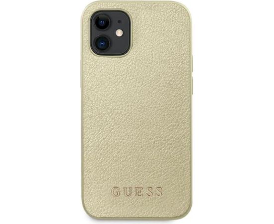 Guess GUHCP12SIGLGO Aizsargapvalks priekš iPhone 12 mini 5,4" / zelta Neoriģinālie Maciņi