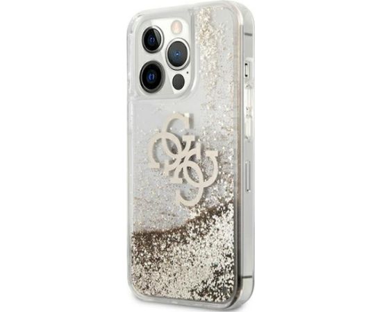 Guess GUHCP13XLG4GGO Hardcase 4G Big Liquid Glitter Aizsargapvalks priekš iPhone 13 Pro Max 6,7" / zelta Neoriģinālie Maciņi